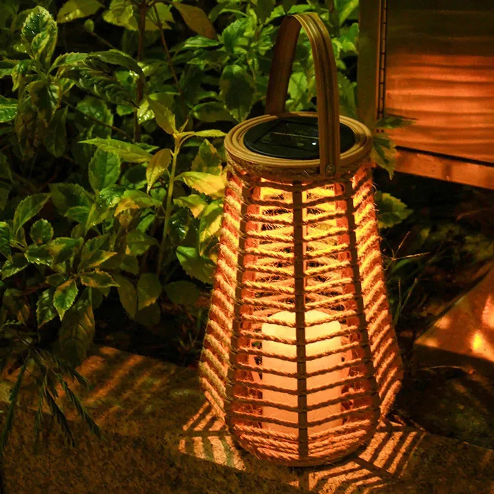 RattanGlow | Waterproof Solar-Powered Outdoor Hanging Lantern