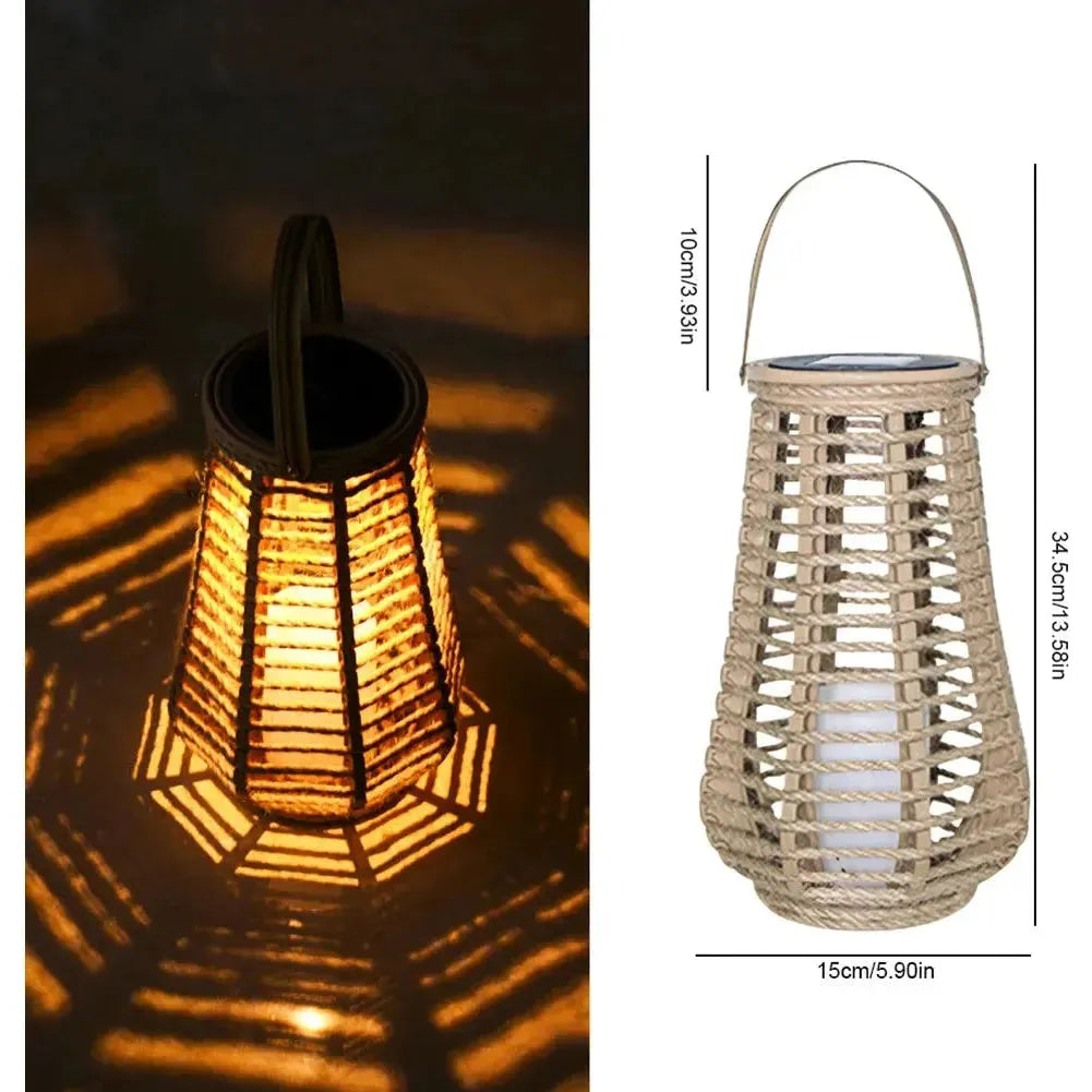 RattanGlow | Waterproof Solar-Powered Outdoor Hanging Lantern
