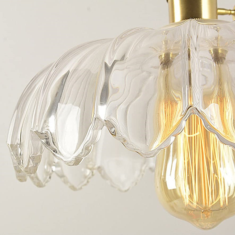 Retrobloom | Vintage Hanging Lamp With Glazed Floral Design