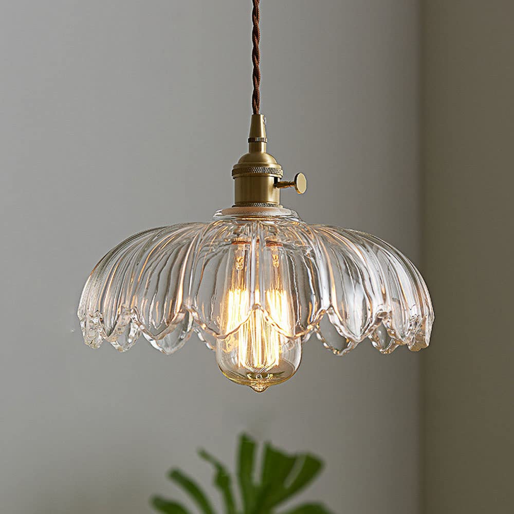 Retrobloom | Vintage Hanging Lamp With Glazed Floral Design
