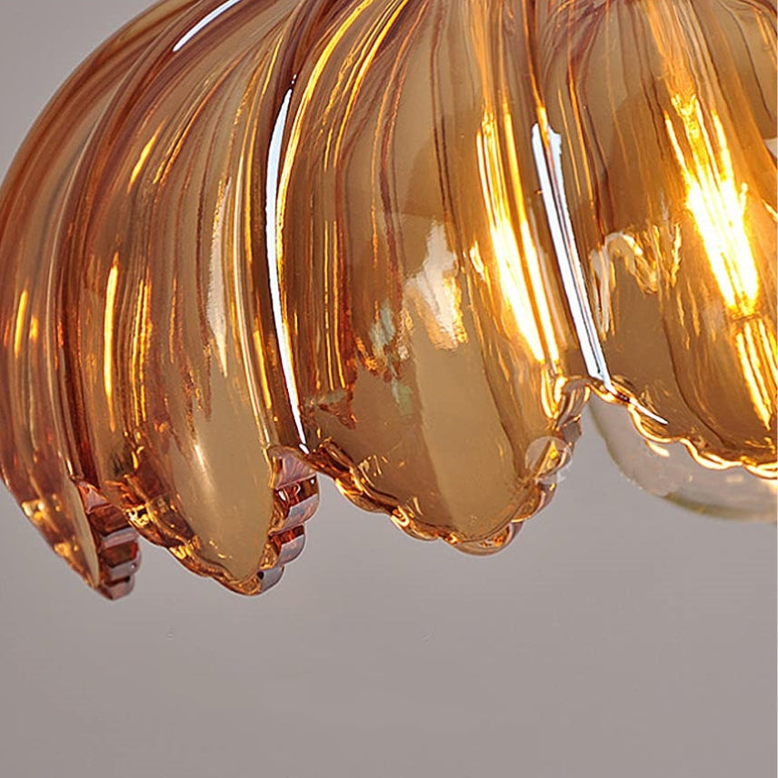 Retrobloom | Vintage Hanging Lamp With Glazed Floral Design