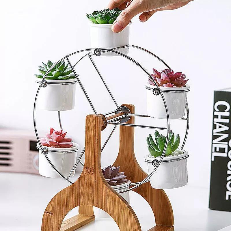 Rustic Carousel Succulent Planter Display