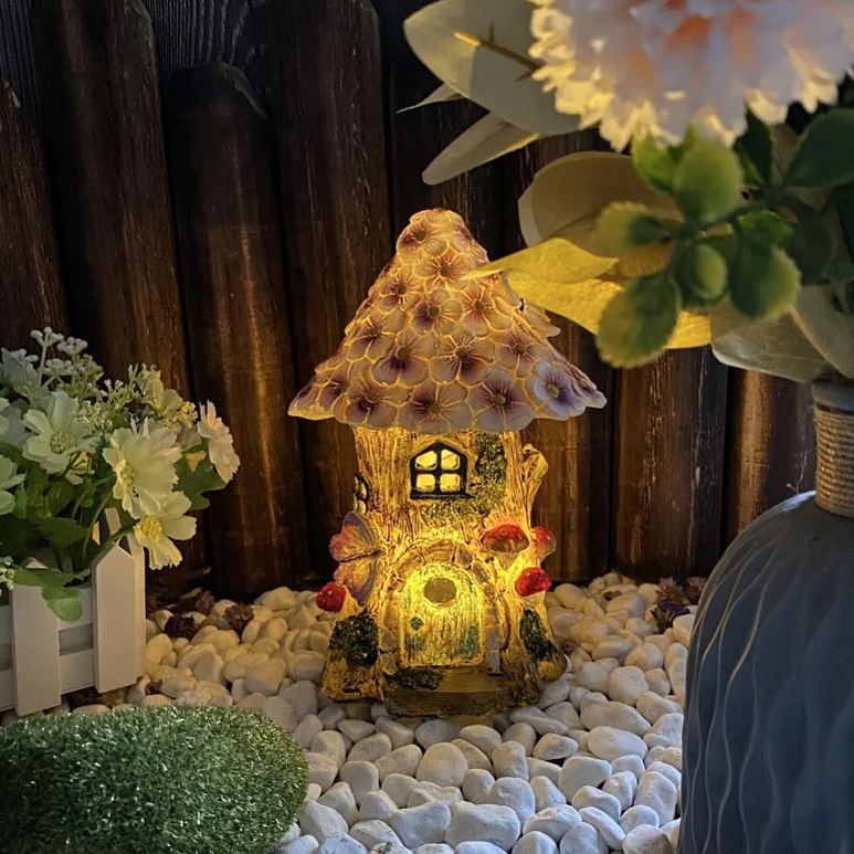 Solar-powered Enchanted Fairy Flower House Light