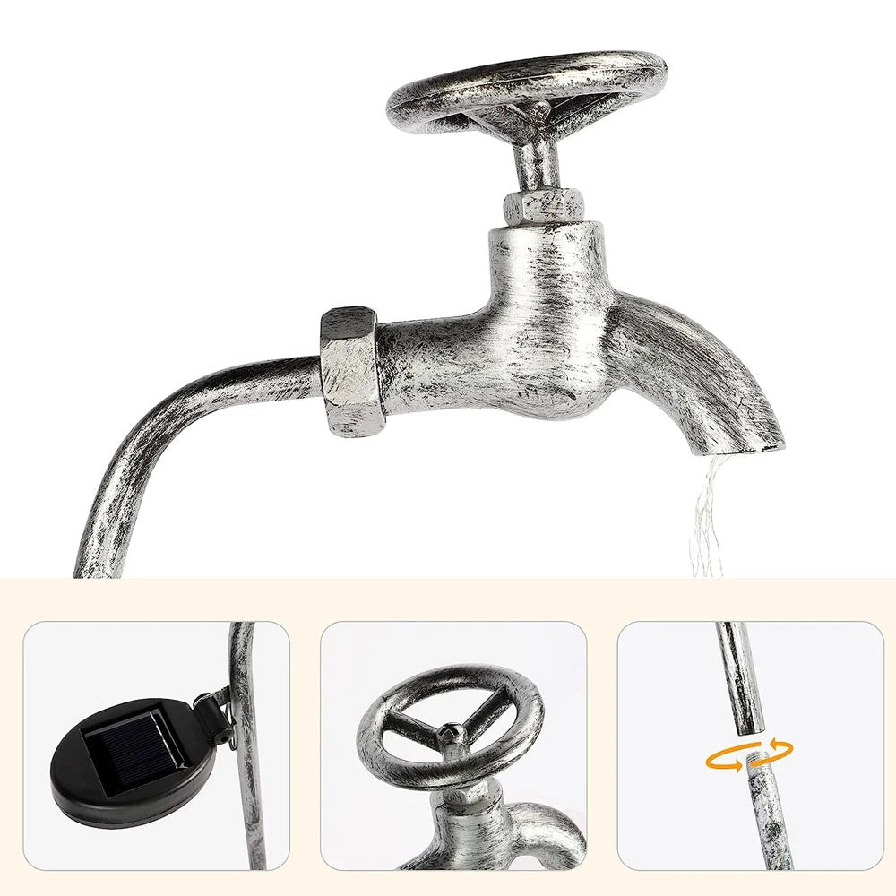Solar Drip Delight Stake | Vintage Tap Garden Planter