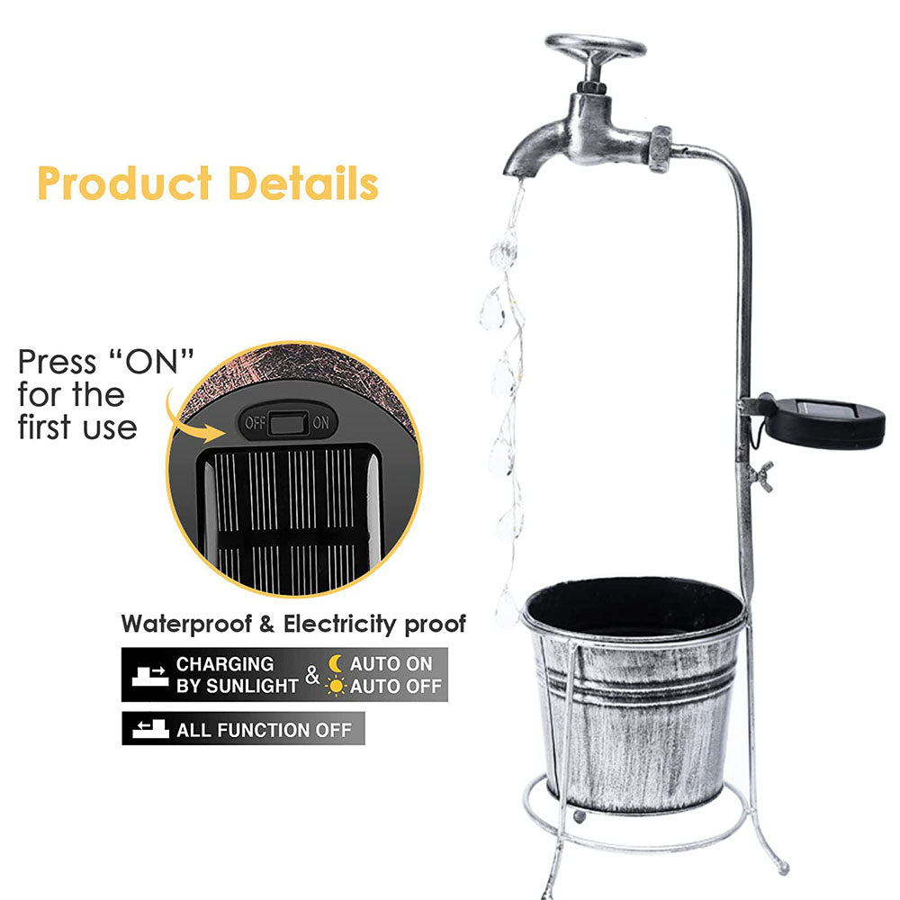 Solar Drip Delight Stake | Vintage Tap Garden Planter