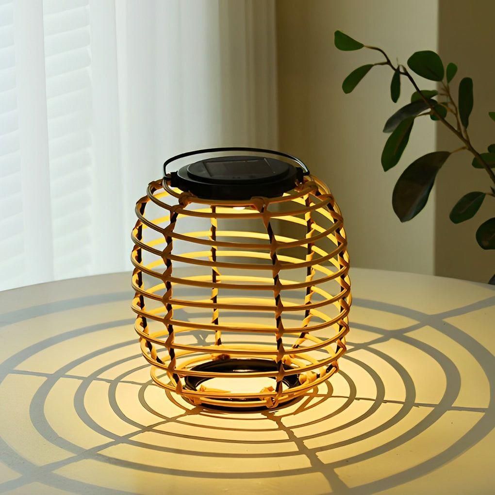 LumaGlow | Solar-Powered Rattan Lantern – Stylish Outdoor Garden Light