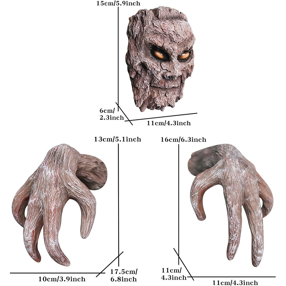 Spooky 3D Demon Tree Faces
