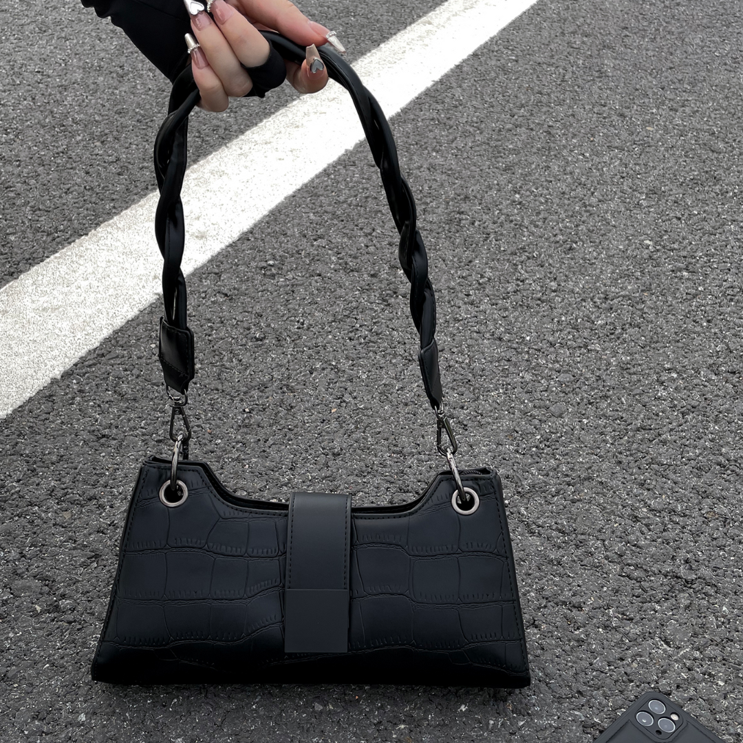 Theadora | Croc-Embossed Twist Bag