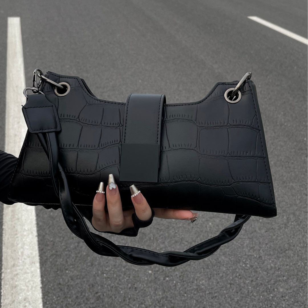 Theadora | Croc-Embossed Twist Bag