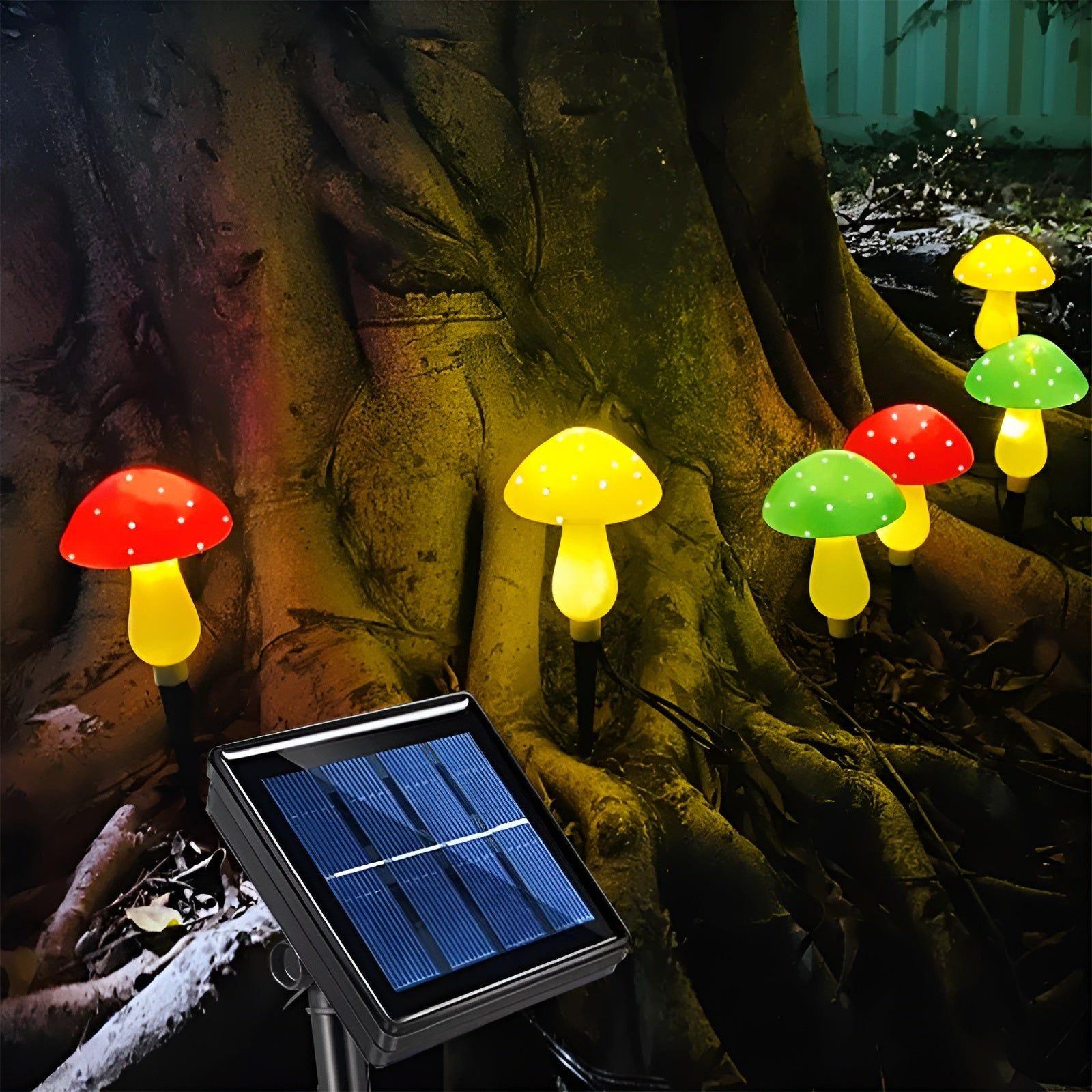 TwinkleGlow | Waterproof Mushroom Solar Fairy Lights – Magical Outdoor Illumination