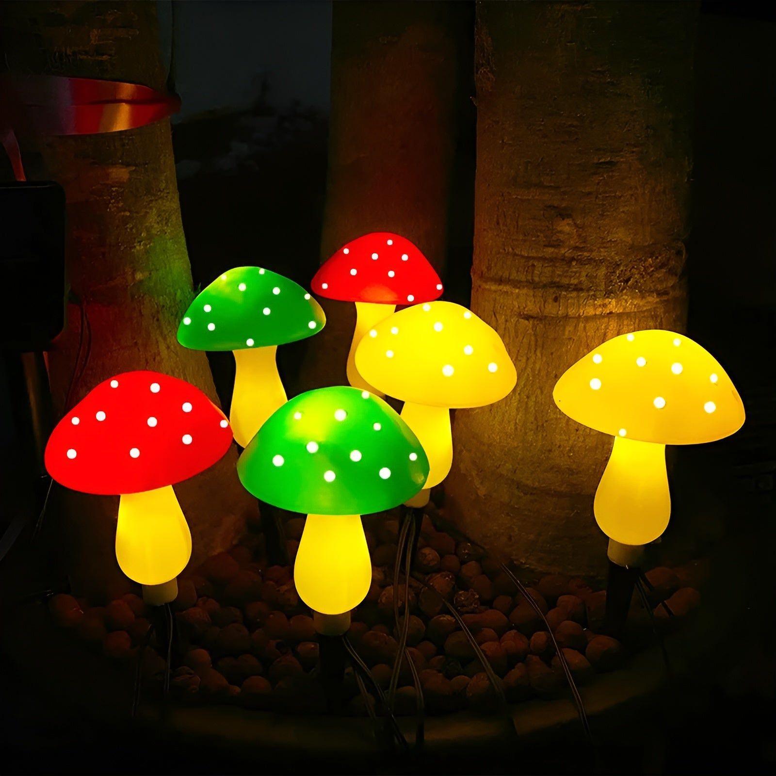 TwinkleGlow | Waterproof Mushroom Solar Fairy Lights – Magical Outdoor Illumination