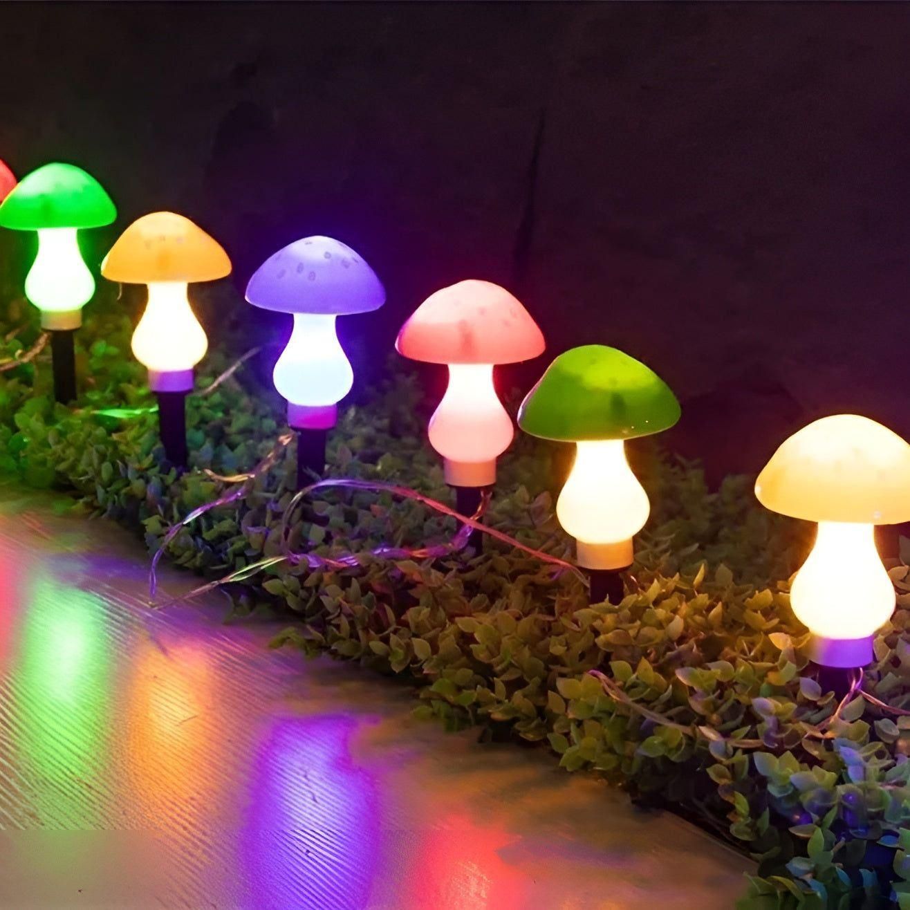 TwinkleGlow | Waterproof Mushroom Solar Fairy Lights – Magical Outdoor Illumination