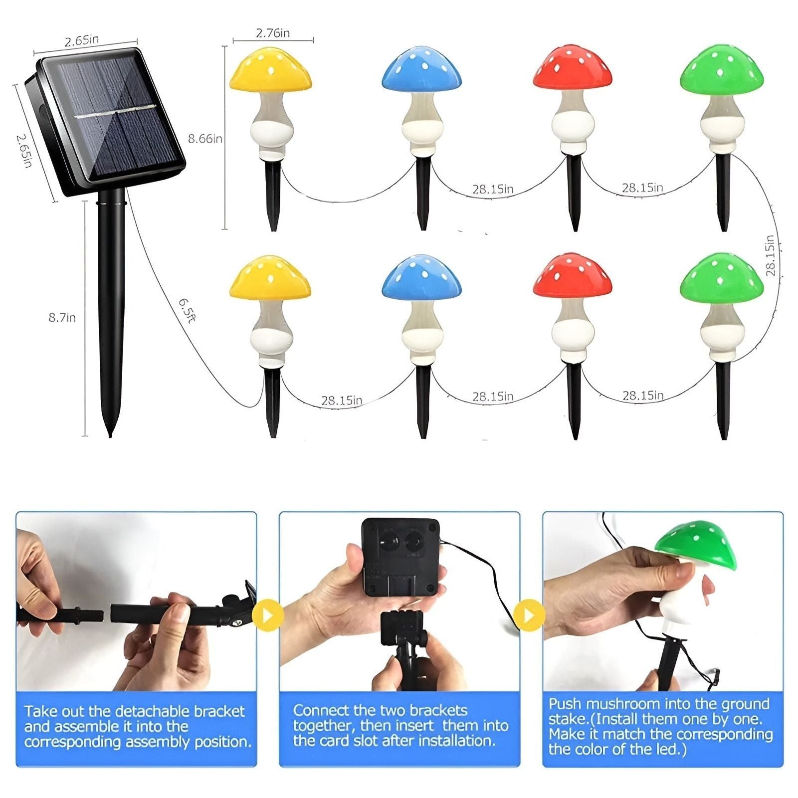 TwinkleGlow | Waterproof Mushroom Solar Fairy Lights – Magical Outdoor Illumination