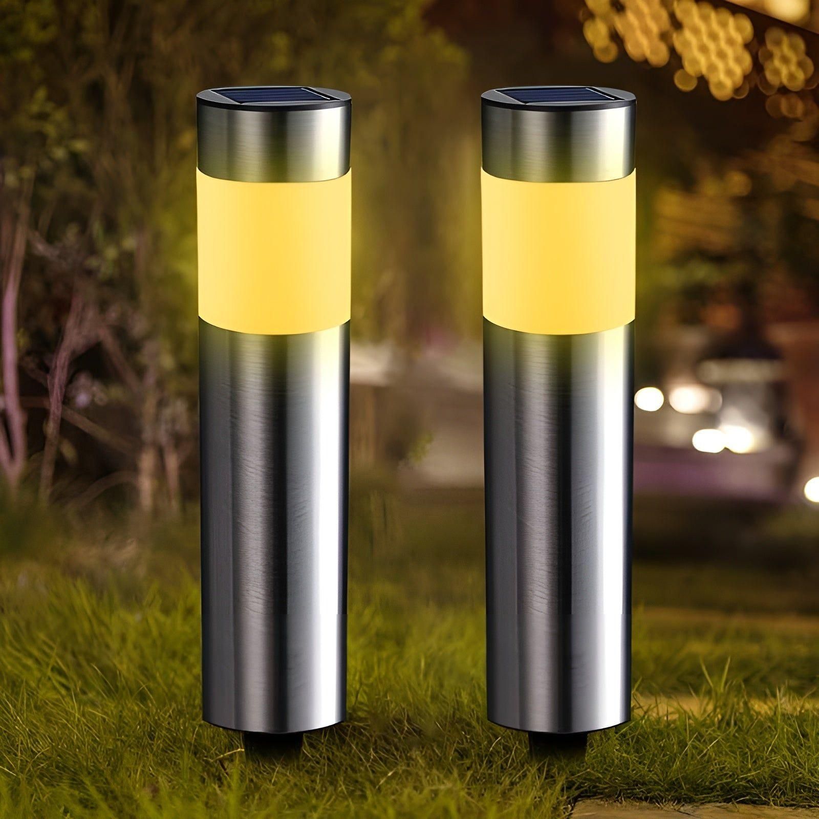 TerraLux | SteelPath Solar Garden Lights – Sleek Stainless Steel LED Pathway Illumination