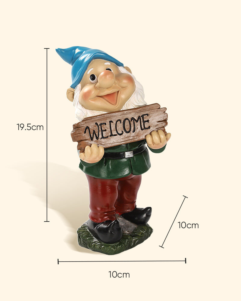 Welcome Whimsy Gnome | Cheerful Yard Sign Statue