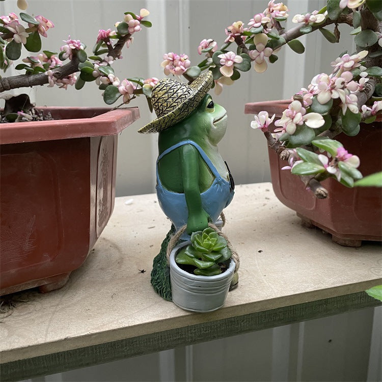 Whimsical Pond Frogs | Resin Frog Animal Ornaments For Garden