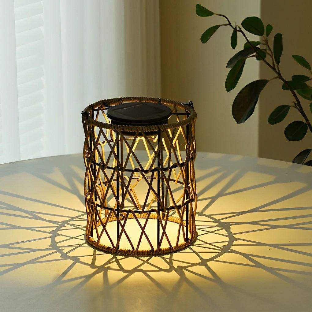 LumaGlow | Solar-Powered Rattan Lantern – Stylish Outdoor Garden Light
