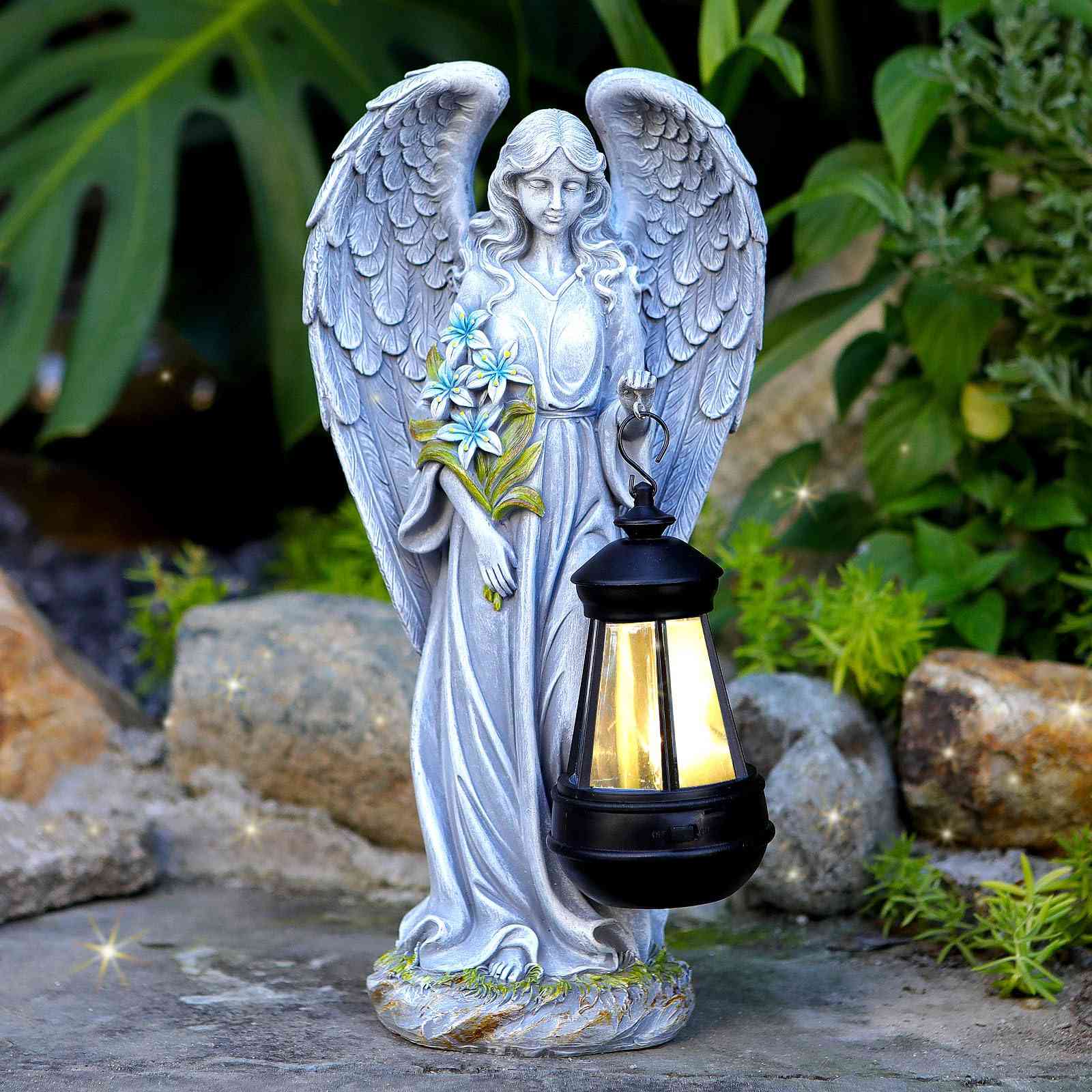 Celestial Grace Garden Angel | Outdoor Solar Statue Gift for Her