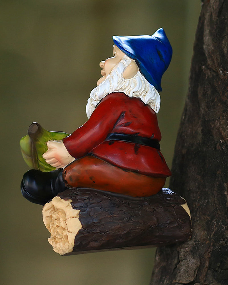 Cheerful Sky Hat Garden Gnome Bird Feeder