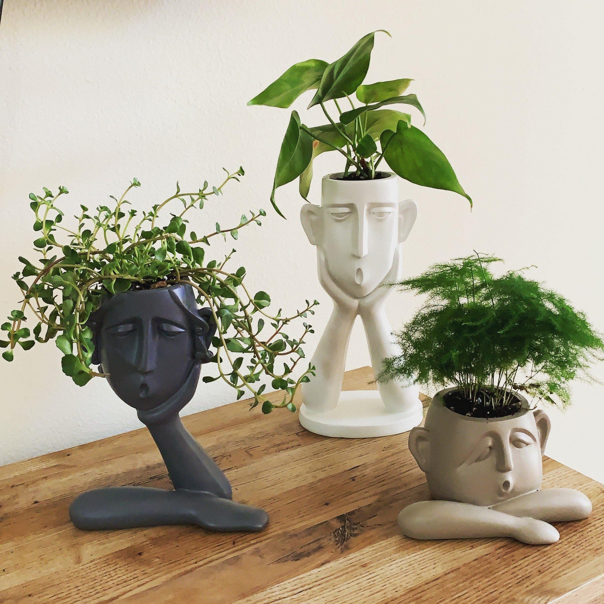 Expressive Emotions Planter Sculpture Set