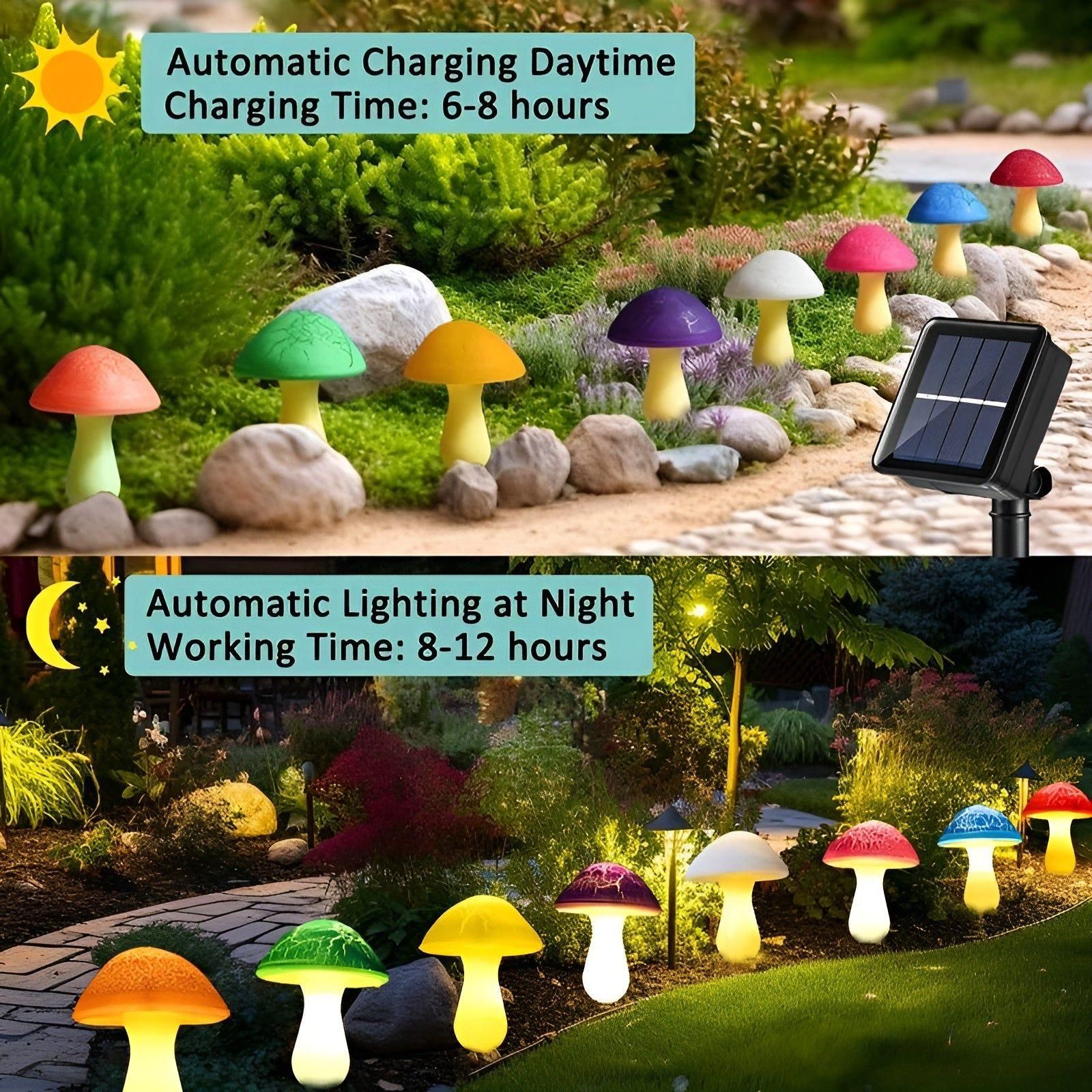 Solar Mushroom Garden Light | Eco-Friendly Outdoor Decorative Lamp